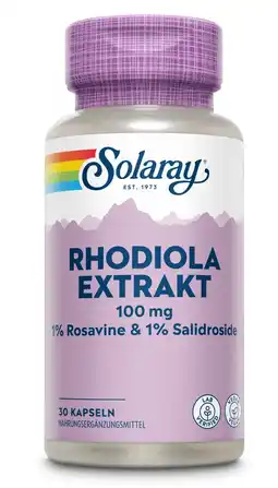De Online Drogist Solaray Rhodiola Extract 100mg Capsules aanbieding