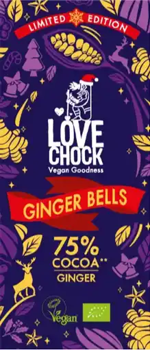 De Online Drogist Lovechock Ginger Bells Pure Chocolade aanbieding