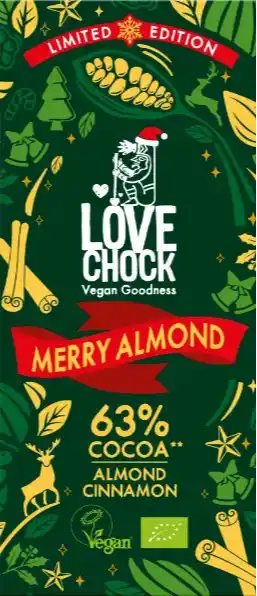 De Online Drogist Lovechock Merry Almond Pure Chocolade aanbieding