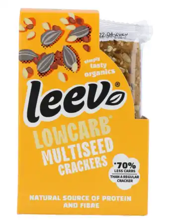 De Online Drogist Leev Multiseed Lowcarb Crackers aanbieding