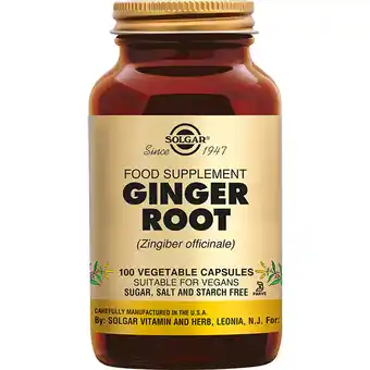 De Online Drogist Solgar Ginger (Gember) Root Capsules aanbieding