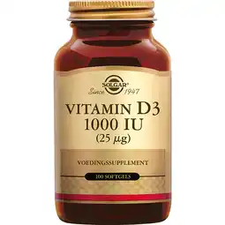 De Online Drogist Solgar Vitamine D-3 1000 IU Softgels aanbieding