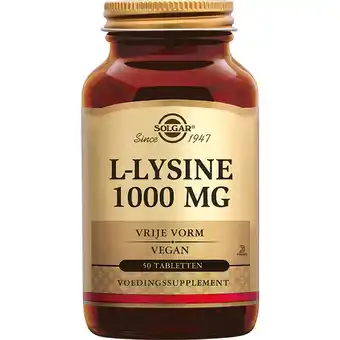 De Online Drogist Solgar L-Lysine 1000 mg Tabletten aanbieding