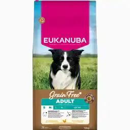 Zooplus Eukanuba Grain Free Adult Small / Medium Breed Kip Hondenvoer - 12 kg aanbieding