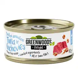 Zooplus Greenwoods Delight Tonijnfilet met Ansjovis 6 x 70 g aanbieding