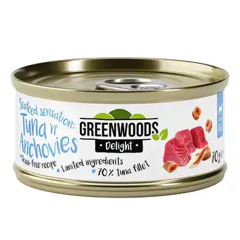 Zooplus Greenwoods Delight Tonijnfilet met Ansjovis 6 x 70 g aanbieding