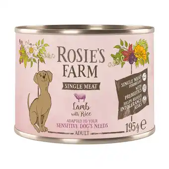 Zooplus 6x 195g Rosie's Farm Single Meat Adult Lam & Rijst nat hondenvoer aanbieding