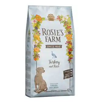 Zooplus 12kg Rosie's Farm Single Meat Senior Kalkoen met Rijst droogvoer voor honden aanbieding