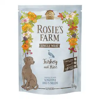 Zooplus 1kg Rosie's Farm Single Meat Senior Kalkoen met Rijst droogvoer voor honden aanbieding