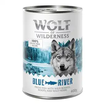 Zooplus 6x400g Blue River met Zalm Wolf of Wilderness Hondenvoer aanbieding
