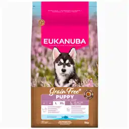 Zooplus 3kg Eukanuba Grain Free Puppy Large & Giant Breed Zeevis Droogvoer voor honden aanbieding