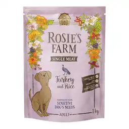 Zooplus 1kg Rosie's Farm Single Meat Adult Kalkoen met Rijst droogvoer voor katten aanbieding