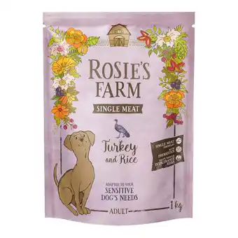 Zooplus 1kg Rosie's Farm Single Meat Adult Kalkoen met Rijst droogvoer voor katten aanbieding