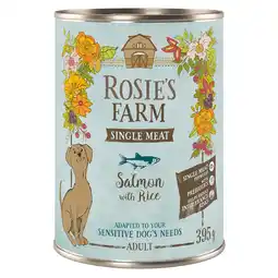 Zooplus 6x 395g Rosie's Farm Single Meat Adult Vis & Rijst nat hondenvoer aanbieding