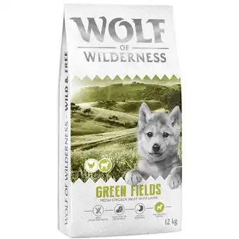 Zooplus Wolf of Wilderness Junior Green Fields Lam - graanvrij - Dubbelpak: 2 x 12 kg Nieuw Recept aanbieding
