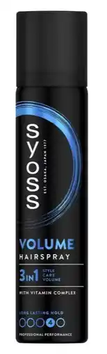 De Online Drogist Syoss Volume Hair Spray 3in1 Hold 4 Mini aanbieding