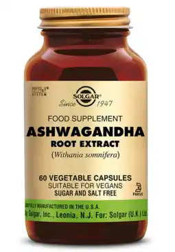 De Online Drogist Solgar Ashwagandha Root Extract Vegicaps aanbieding