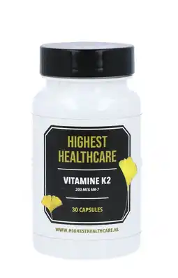 De Online Drogist Highest Healthcare Vitamine K2 200mcg Capsules aanbieding