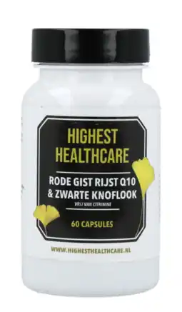 De Online Drogist Highest Healthcare Rode Rijst Q10 & Zwarte Knoflook Capsules aanbieding