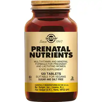 De Online Drogist Solgar Prenatal Nutrients Multivitamine voor Zwangeren Tabletten aanbieding