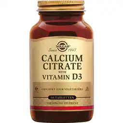 De Online Drogist Solgar Calcium Citraat met Vitamine D3 Tabletten aanbieding