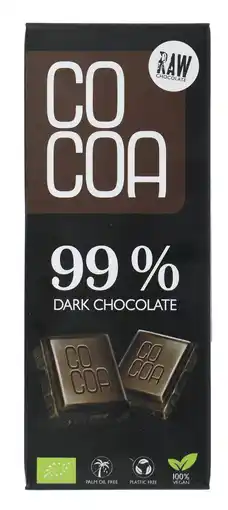 De Online Drogist Cocoa 99% Dark Chocolate Reep aanbieding