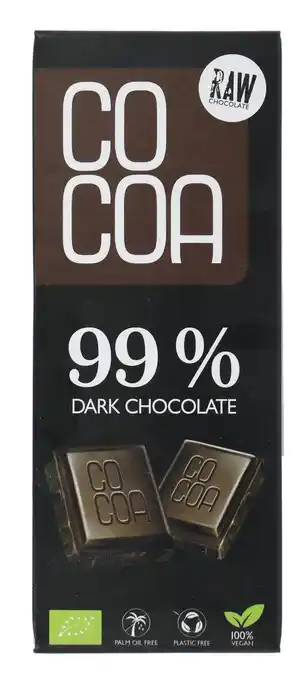 De Online Drogist Cocoa 99% Dark Chocolate Reep aanbieding