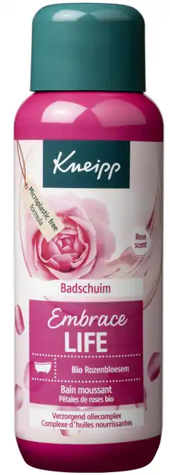 De Online Drogist Kneipp Badschuim Embrace Life Bio Rozenbloesem aanbieding