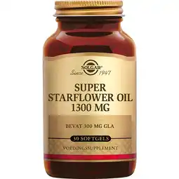 De Online Drogist Solgar Super Starflower (Borage) Oil 1300 mg (300 mg GLA) Softgels aanbieding