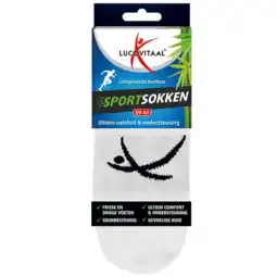 De Online Drogist Lucovitaal Sportsokken Bamboe 39-42 Wit aanbieding