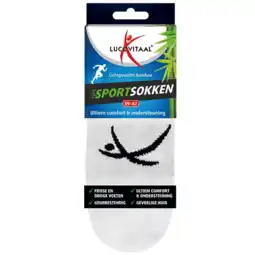 De Online Drogist Lucovitaal Sportsokken Bamboe 39-42 Wit aanbieding
