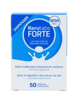 De Online Drogist Kerutabs FORTE Lactase Enzym 9200 FCC Tabletten aanbieding
