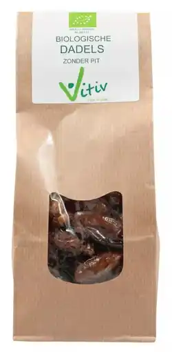 De Online Drogist Vitiv Biologische Dadels Zonder Pit aanbieding