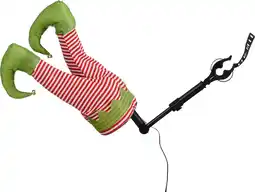 Intratuin Luville kerstboomdecoratie kerst elf benen bewegend 17 x 13 x 35 cm aanbieding