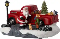 Intratuin Intratuin kerstdorp kerstman met truck 17,3 x 14,5 x 23,3 cm aanbieding
