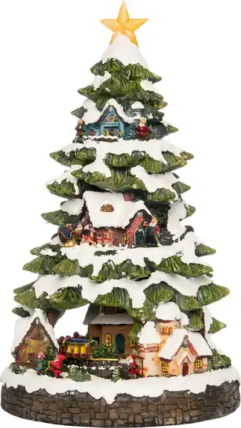 Intratuin Intratuin kerstboom met kerstdorp D 28,5 H 36,5 cm aanbieding
