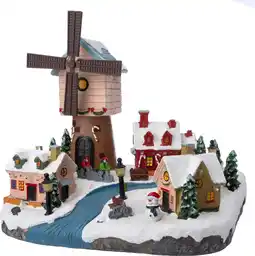Intratuin Intratuin kerstdorp windmolen 25,5 x 19,5 x 22 cm aanbieding