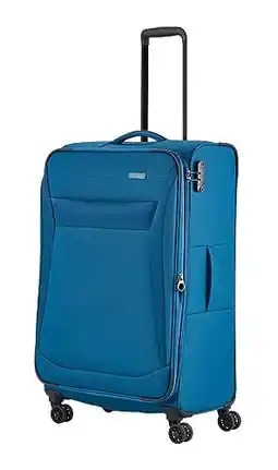 Amazon Travelite Trolley + koffer Chios 4w Trolley L, petrol, Eén maat, Zachte bagage trolley met 4 wielen aanbieding
