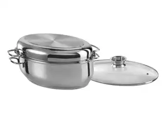 Lidl GSW RVS braadpan ovaal 38 cm, 3 in 1 aanbieding