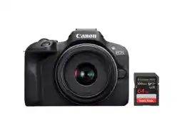 MediaMarkt Canon Eos R100 + Rf-s 18-45mm 64 Gb Sd Kaart Hybride Camera aanbieding