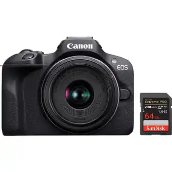 MediaMarkt Canon Eos R100 + Rf-s 18-45mm 64 Gb Sd Kaart Hybride Camera aanbieding