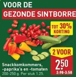 ALDI Snackkomkommers, -paprika's en -tomaten aanbieding