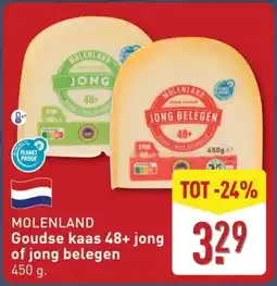 ALDI Molenland Goudse kaas 48+ jong of jong belegen aanbieding