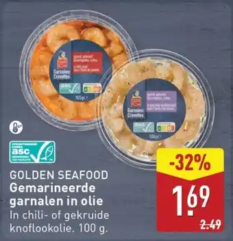 ALDI Gemarineerde garnalen in olie aanbieding