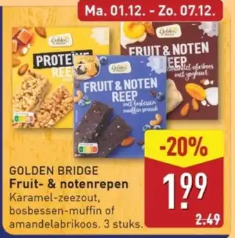 ALDI Golden Bridge Fruit- & Notenrepen aanbieding