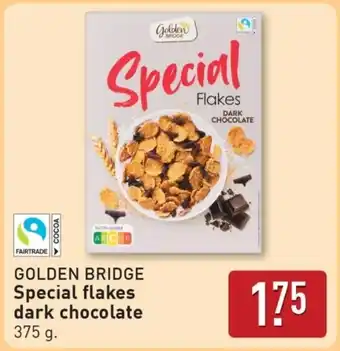 ALDI Golden Bridge Special flakes dark chocolate aanbieding