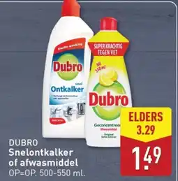 ALDI Dubro Snelontkalker of afwasmiddel aanbieding