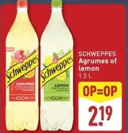 ALDI Schweppes Agrumes of lemon aanbieding