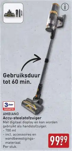 ALDI Ambiano Accu-steelstofzuiger aanbieding