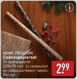 ALDI Home Creation Cadeaupapierset aanbieding